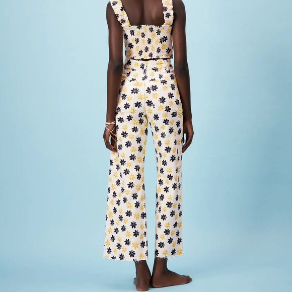 ZW RETRO FLORAL MARINE PATCH POCKET STRAIGHT JEANS - Picture 5 of 15